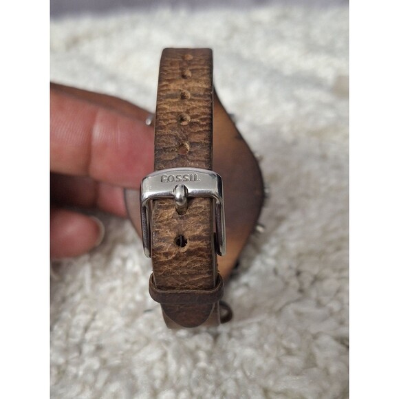 Fossil Original Boyfriend Chronograph Leather Watch Water Resistant NEED BATTERY - Picture 5 of 13
